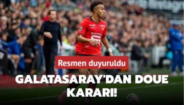 Galatasaray’dan Doue kararı! Resmen duyuruldu