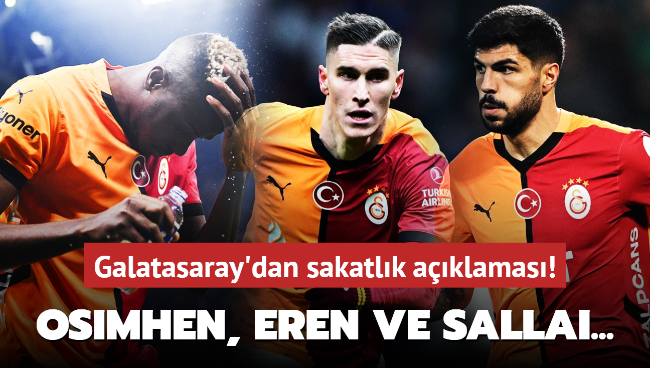 Galatasaray’dan sakatlık açıklaması! Osimhen, Eren ve Sallai…