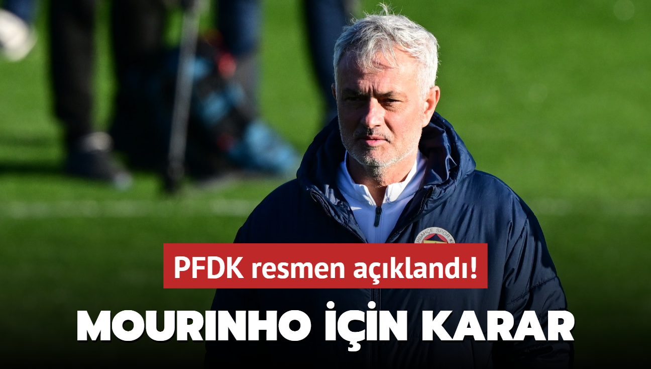 PFDK resmen açıklandı! Jose Mourinho için karar verildi
