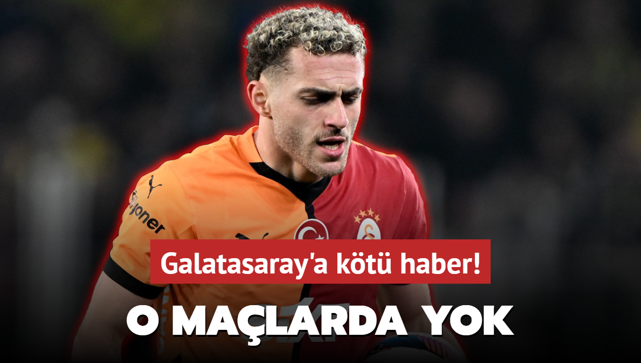 Galatasaray’a kötü haber! Barış Alper Yılmaz o maçlarda yok