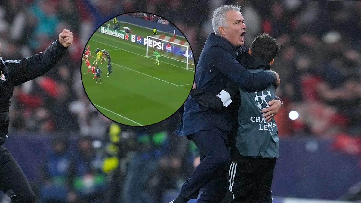Son dakikada inanılmaz an! Kaleci golü attı Mourinho’yu elenmekten kurtardı